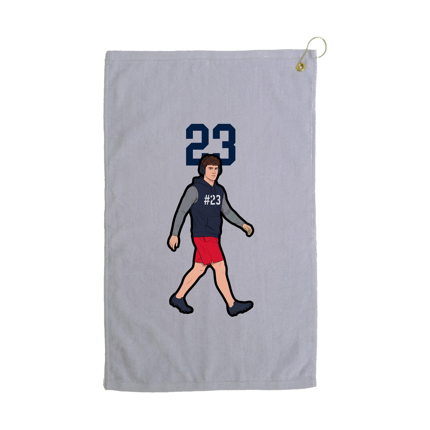 Golf Towel — Number Top in Grey