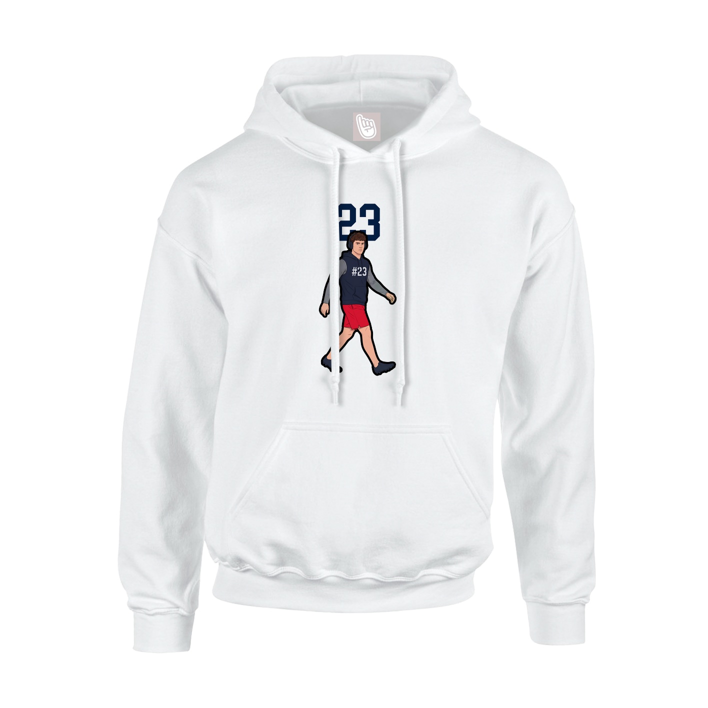 Youth Hoodie — Number Top in White