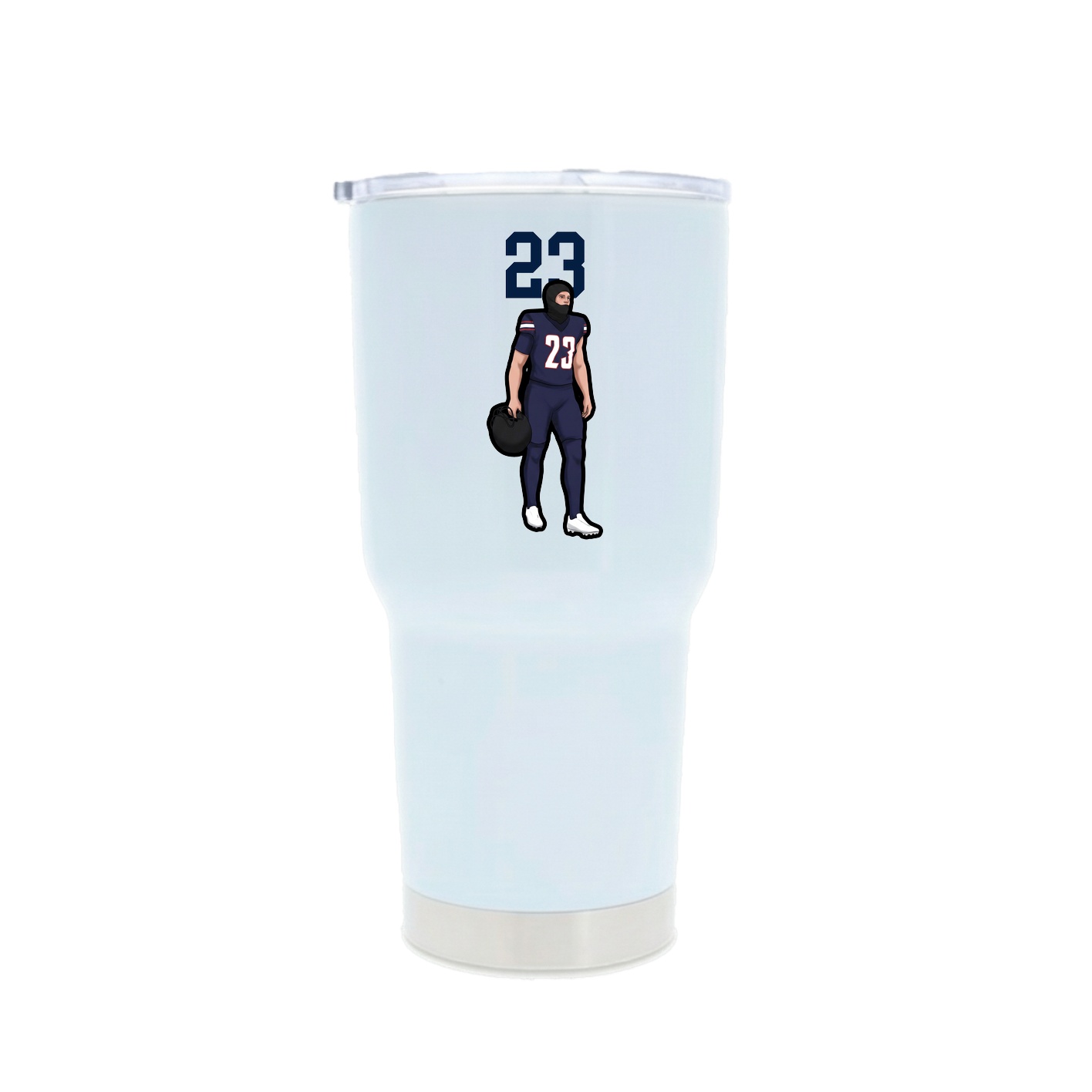 30oz Stainless Steel Tumbler — Number Top in White