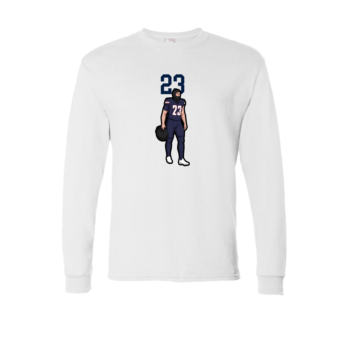 Long Sleeve Tee — Number Top in White