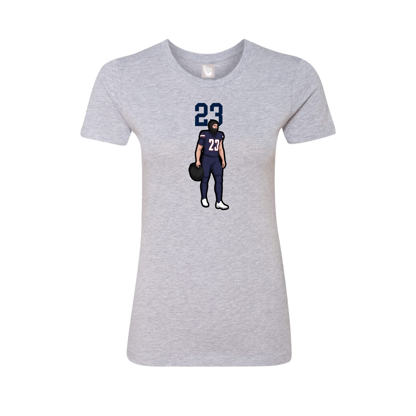 Fitted Women's Tee — Number Top in Grey