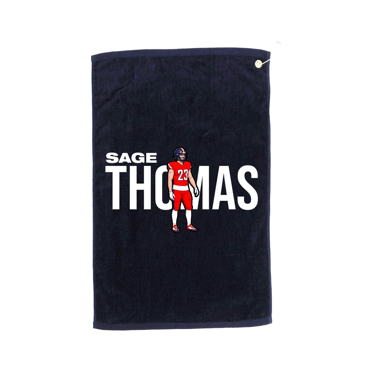 Golf Towel — Player Name in Navy
