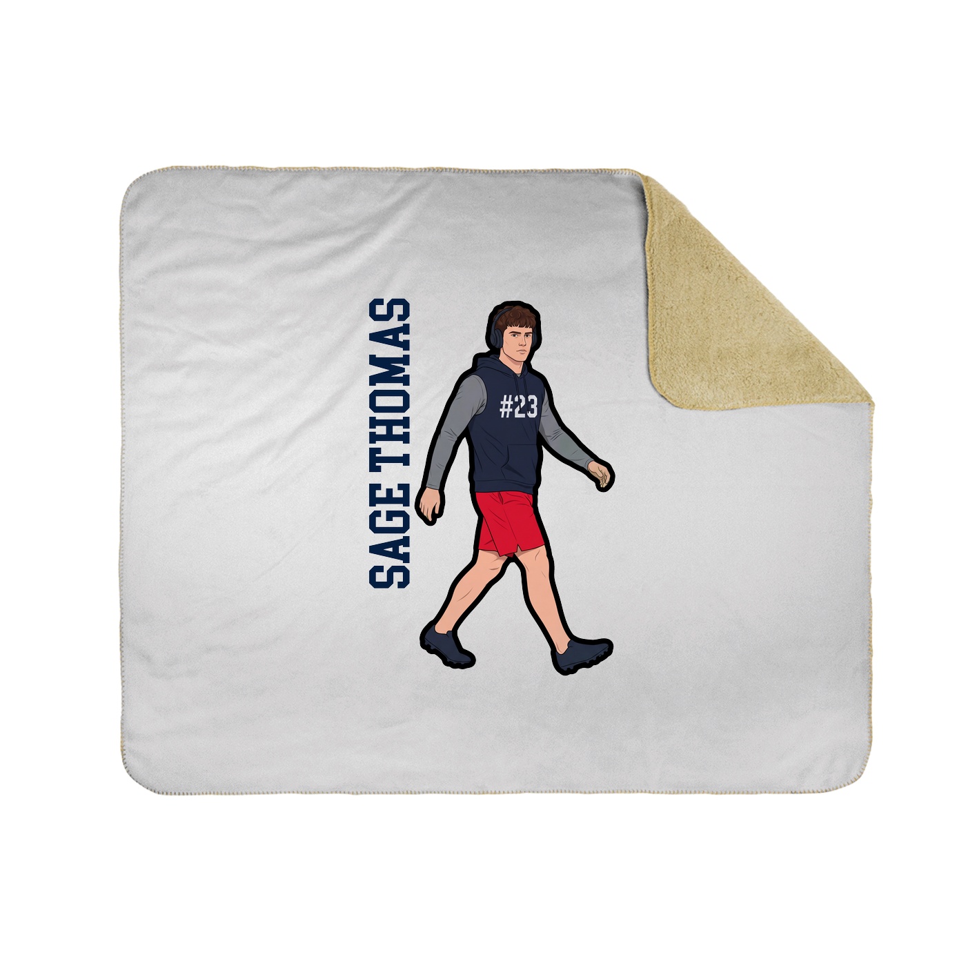 Throw Blanket — Name Vertical in White