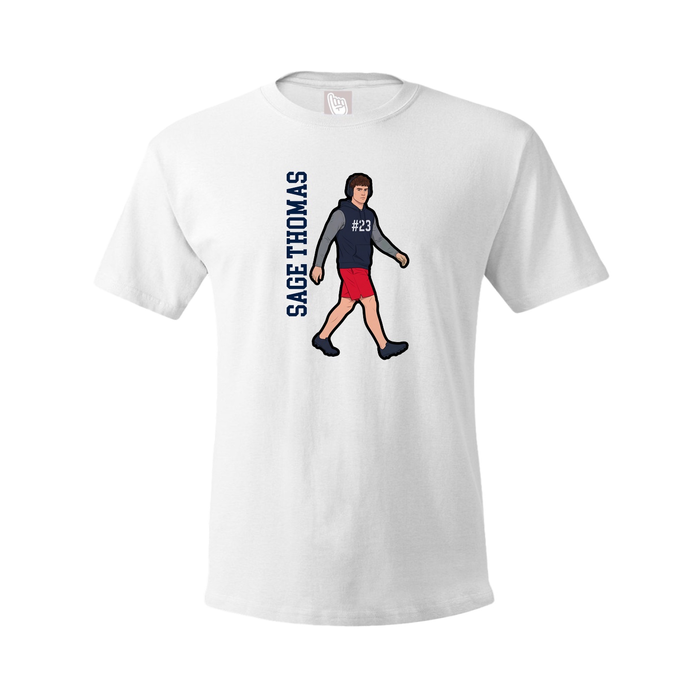 Youth Tee — Name Vertical in White
