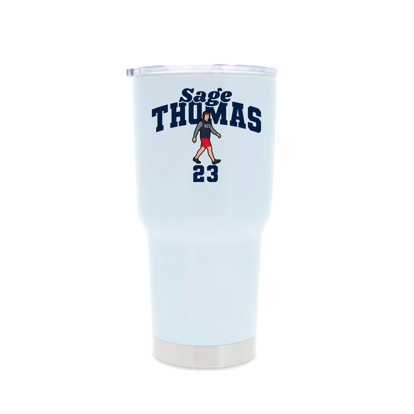 30oz Stainless Steel Tumbler — Signature Arch in White