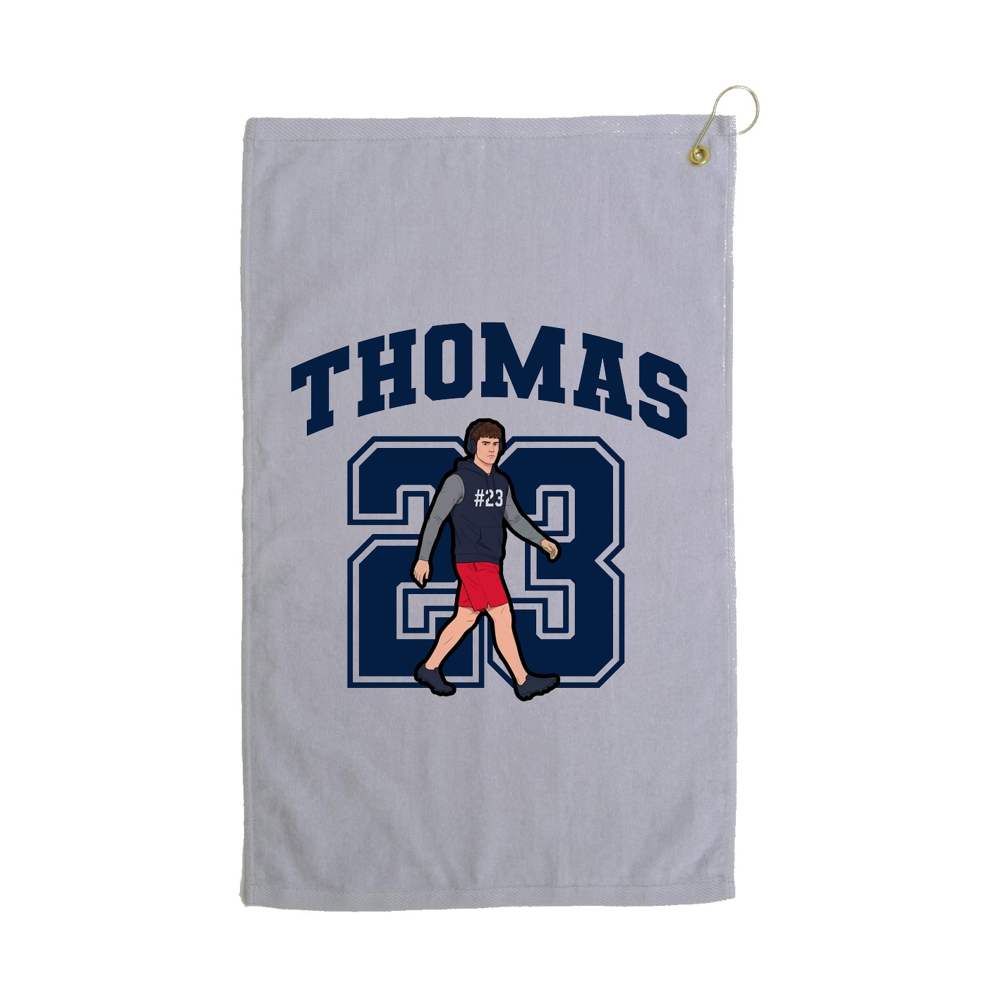 Golf Towel — Number in Grey