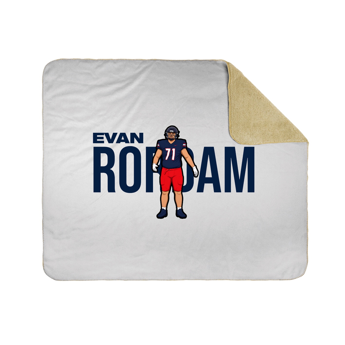 Throw Blanket — Player Name in White