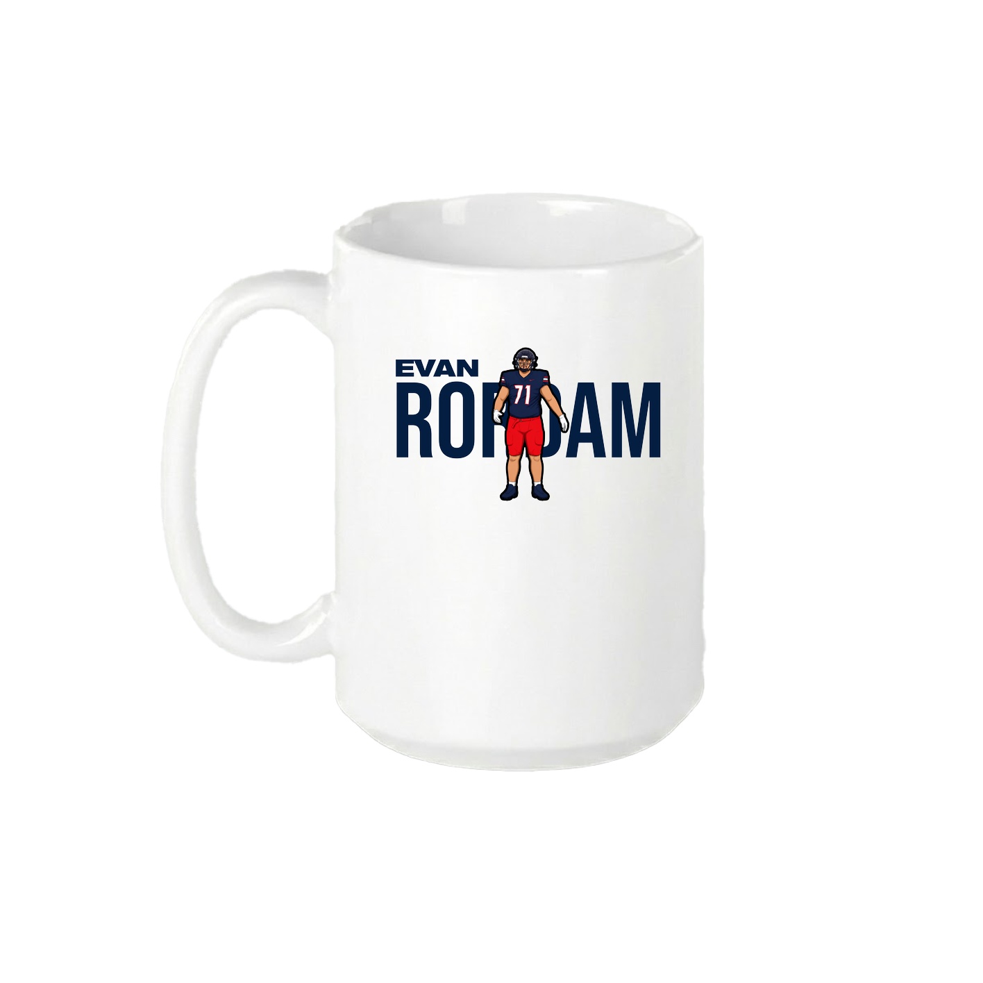 15oz Coffee Mug — Player Name in White