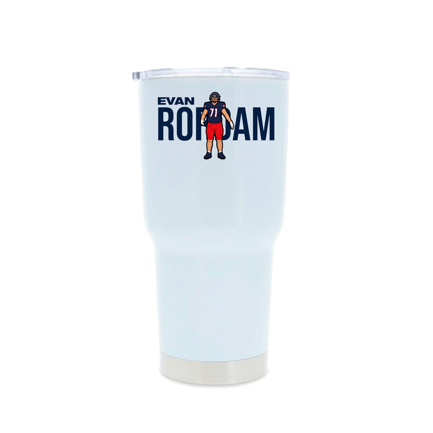 30oz Stainless Steel Tumbler — Player Name in White