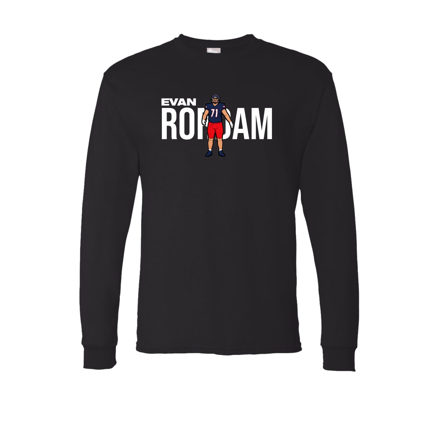 Long Sleeve Tee — Player Name in Black