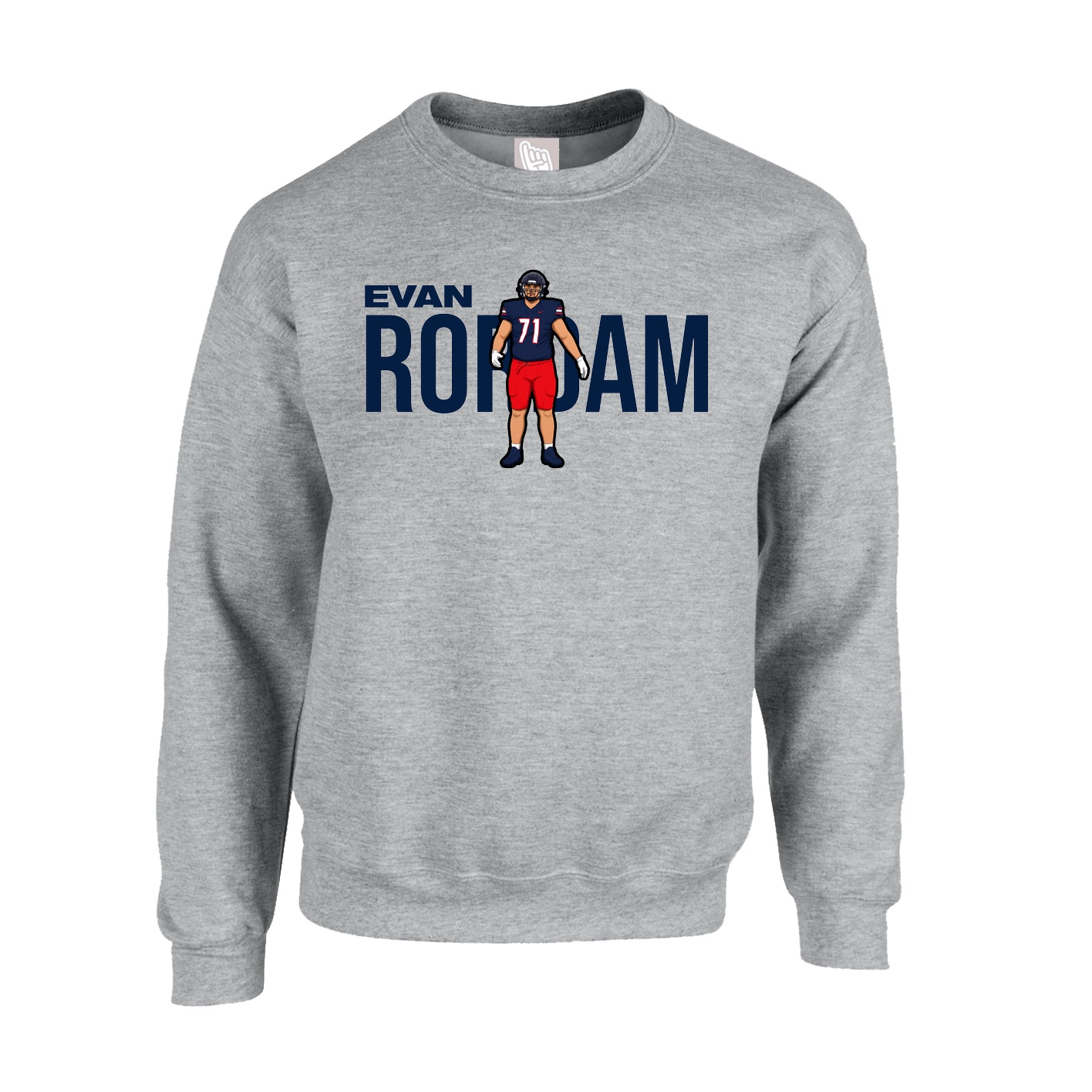 Fleece Crew — Player Name in Grey