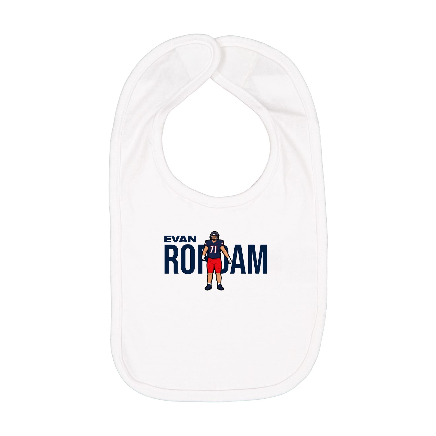 Infant Bib — Player Name in White