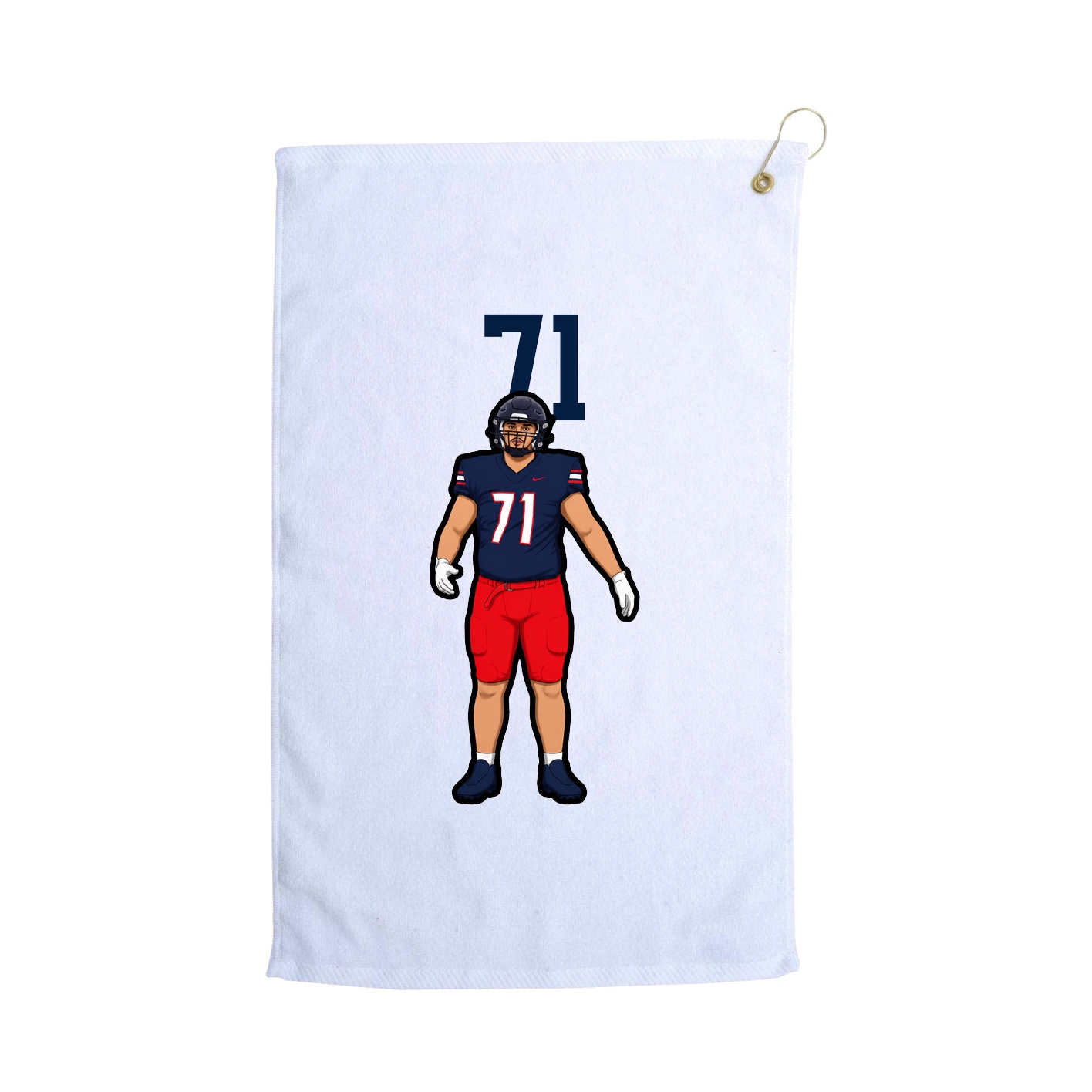 Golf Towel — Number Top in White