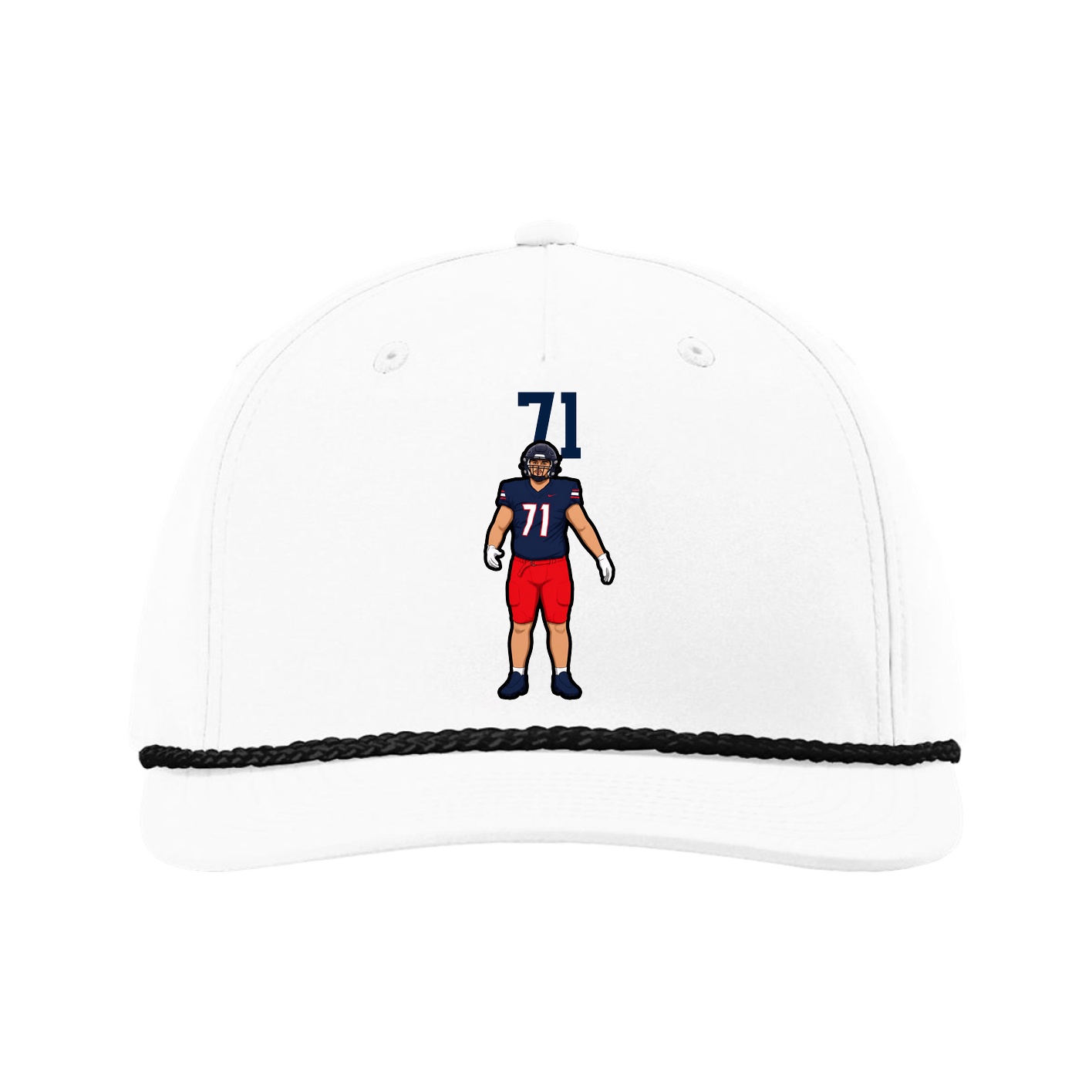 Five-Panel Classic Rope Cap — Number Top in White