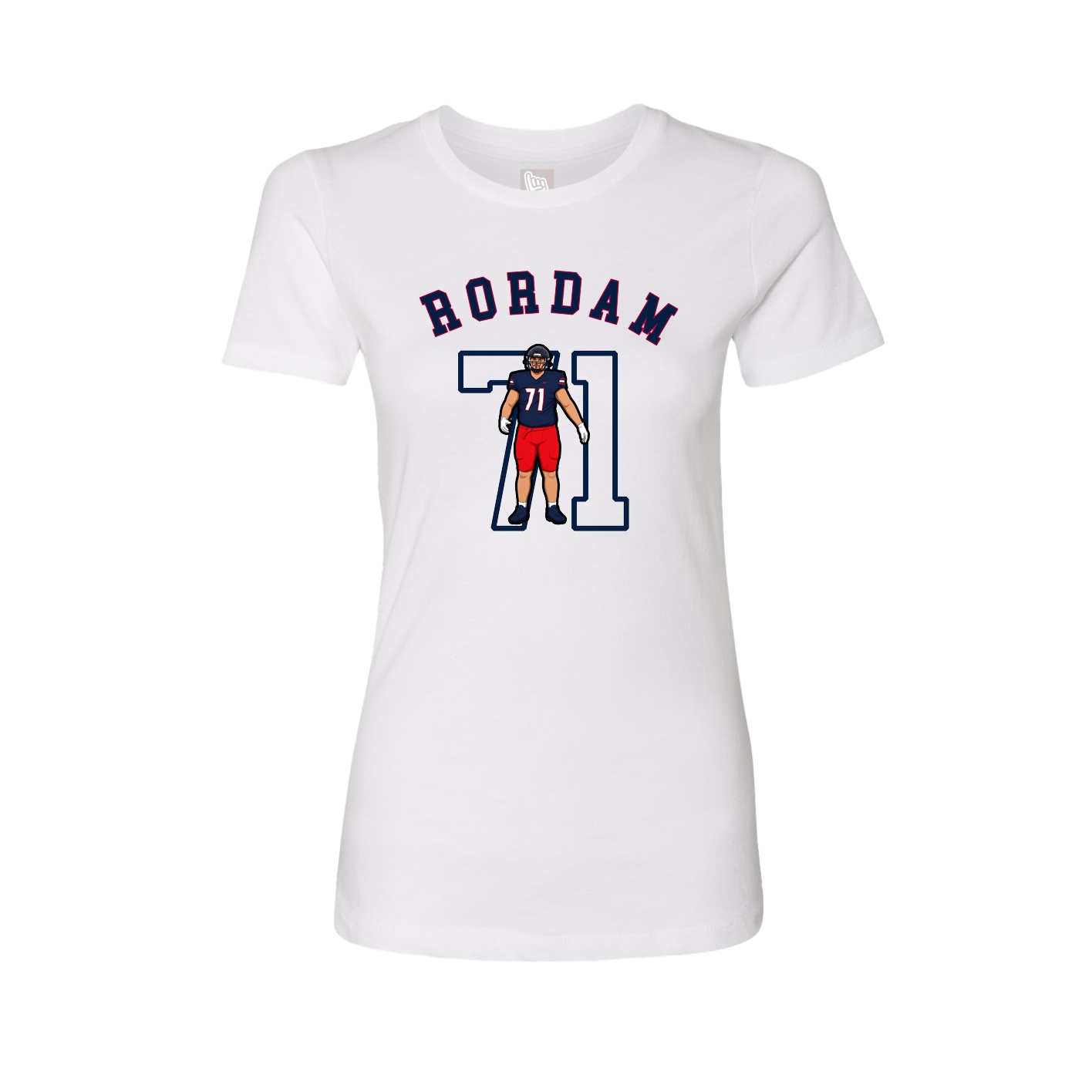 Fitted Women's Tee — Shirsey Arch in White