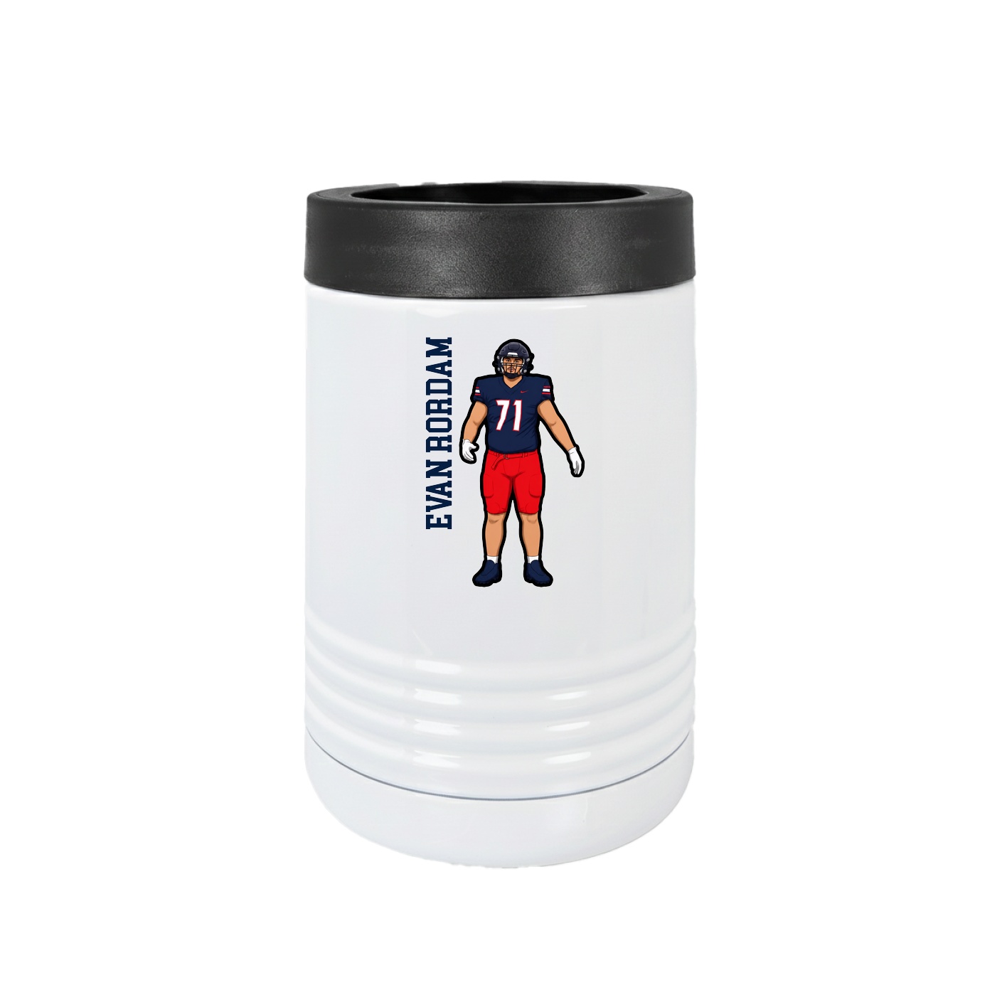 Beverage Holder — Name Vertical in White