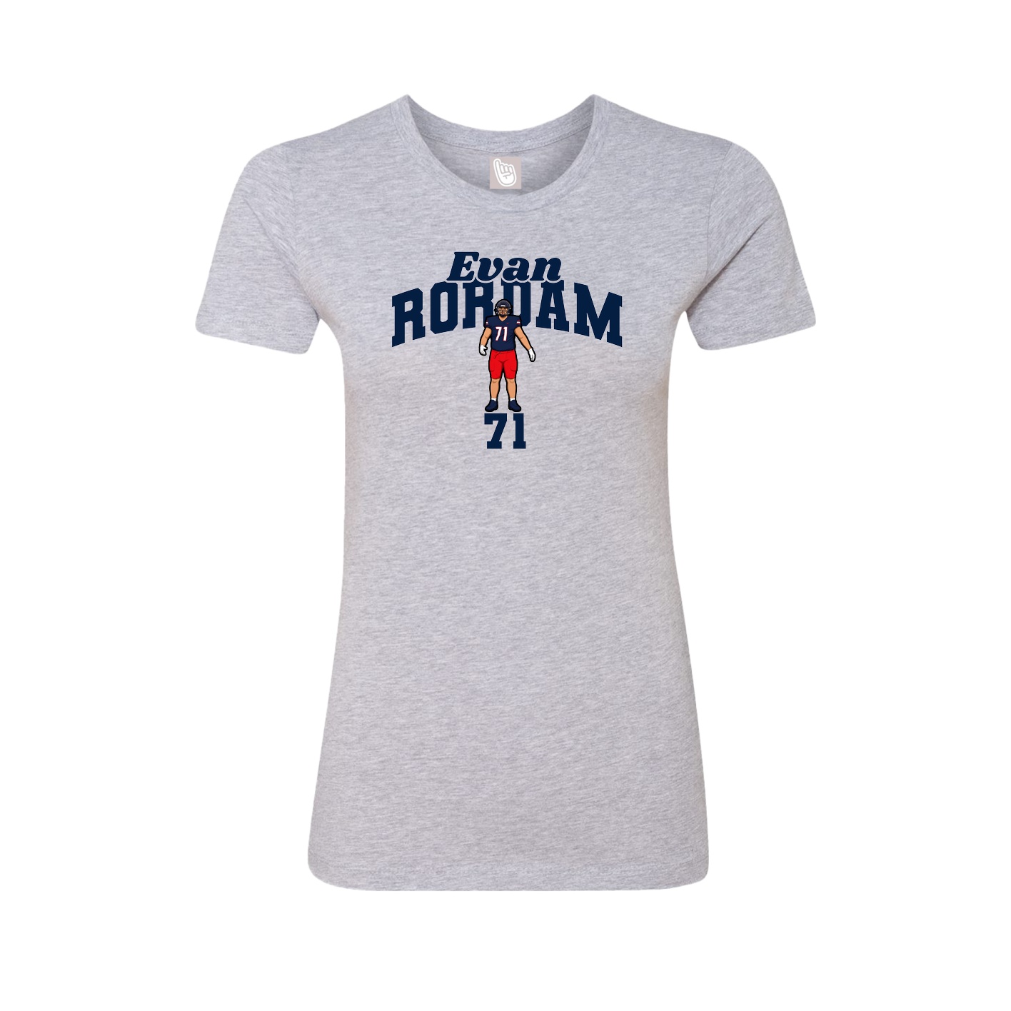 Fitted Women's Tee — Signature Arch in Grey