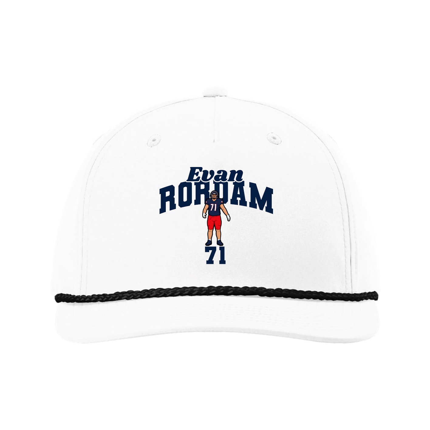 Five-Panel Classic Rope Cap — Signature Arch in White
