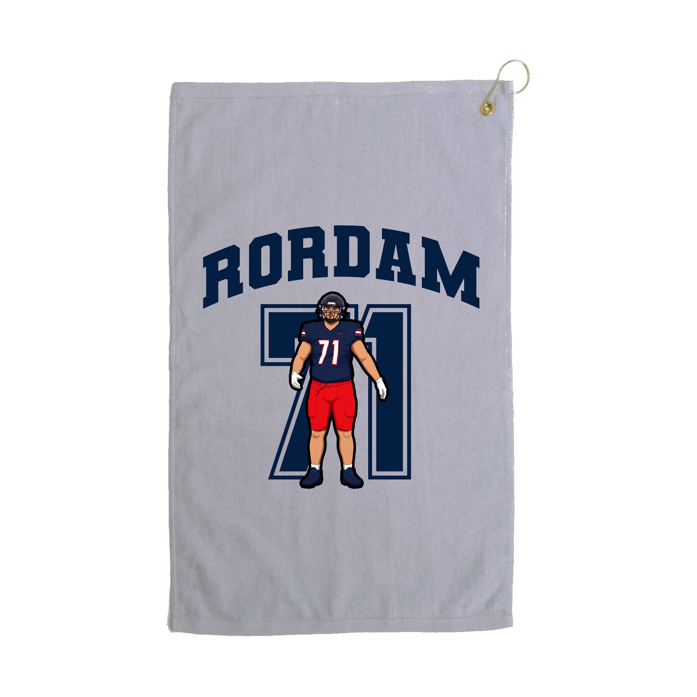 Golf Towel — Number in Grey