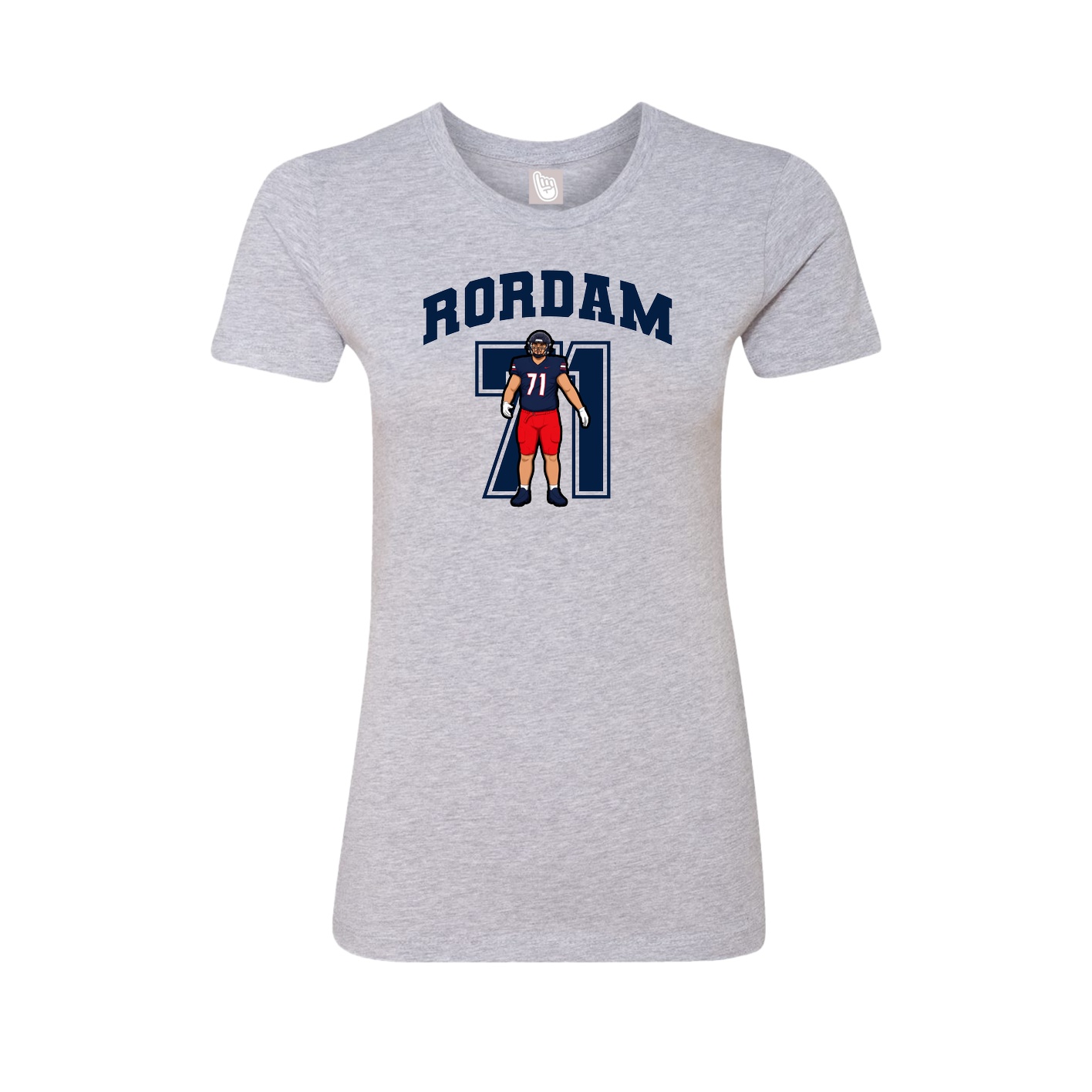 Fitted Women's Tee — Number in Grey