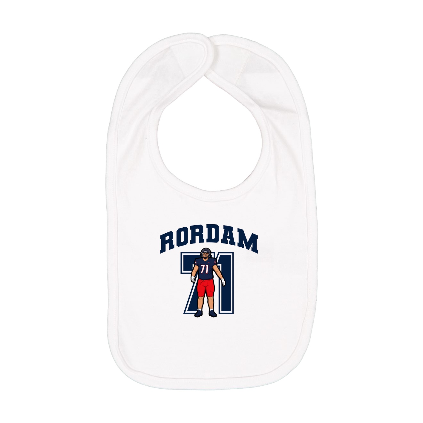 Infant Bib — Number in White