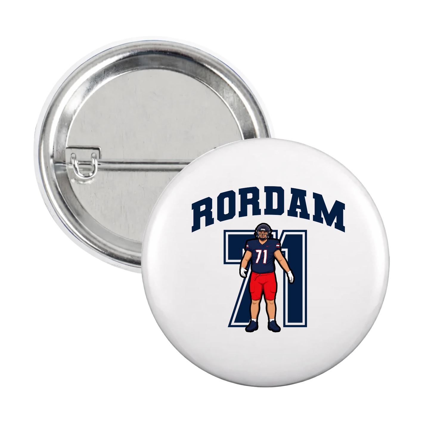 Game Day Button — Number in White