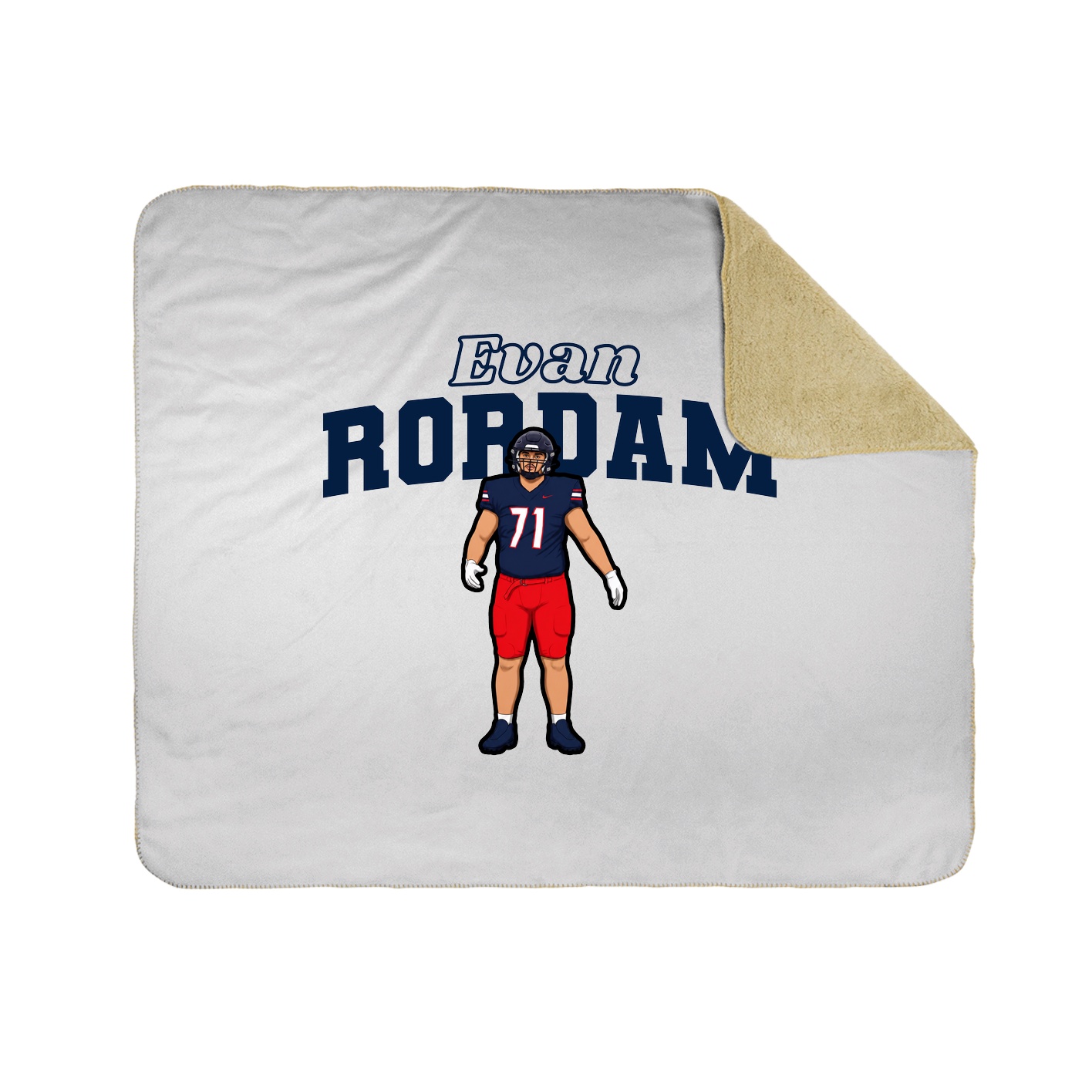Throw Blanket — Name Arch in White