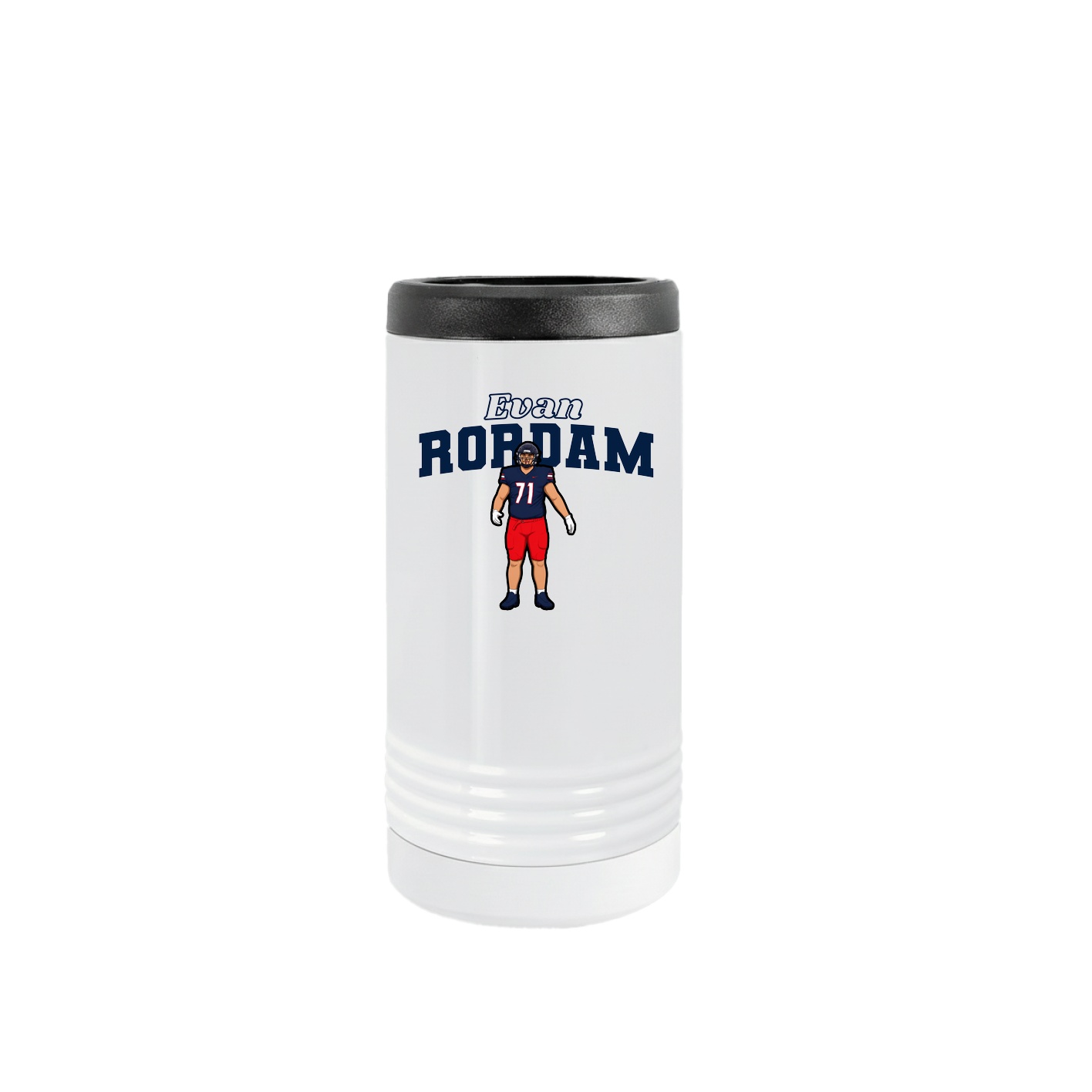 Slim Beverage Holder — Name Arch in White