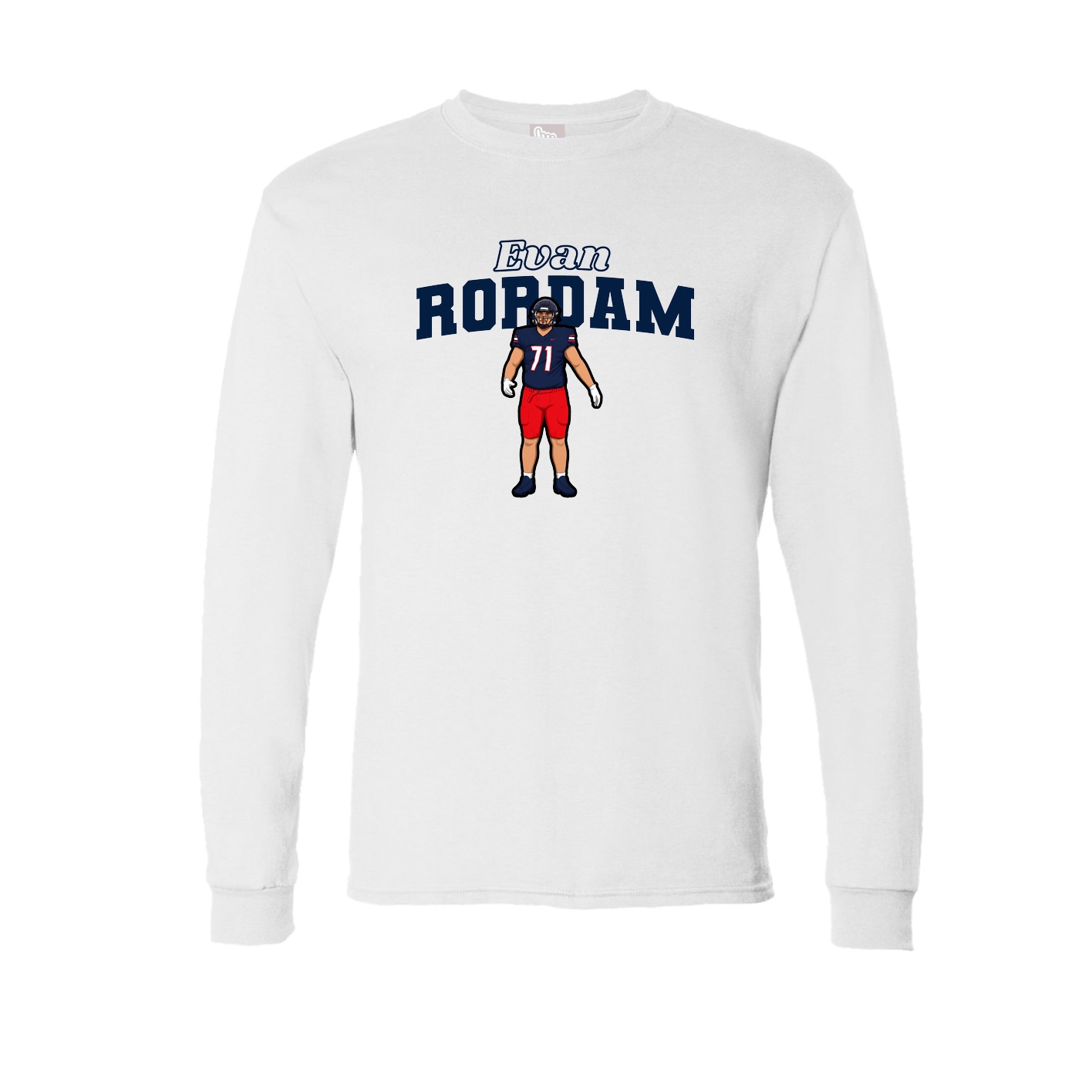 Long Sleeve Tee — Name Arch in White