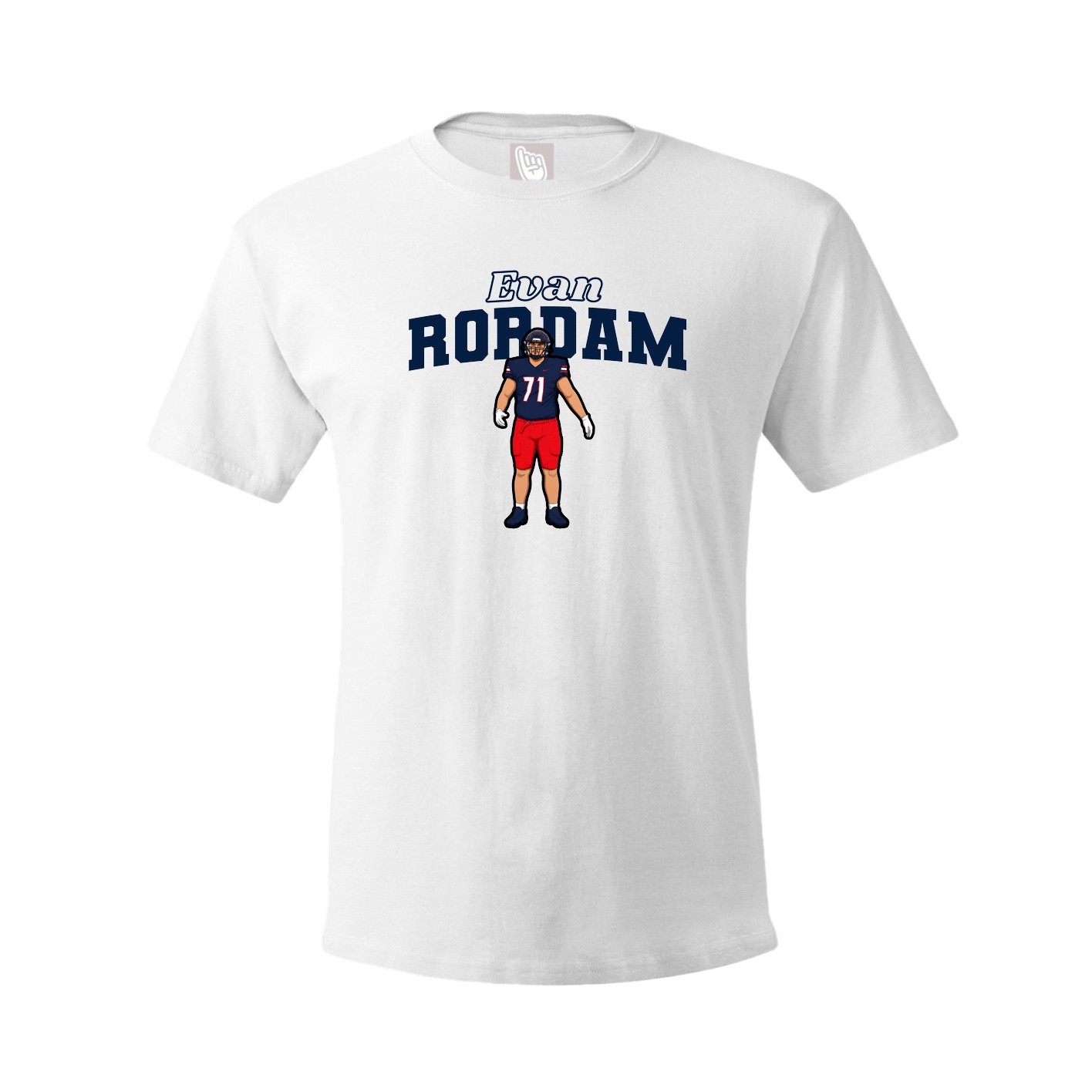 Youth Tee — Name Arch in White