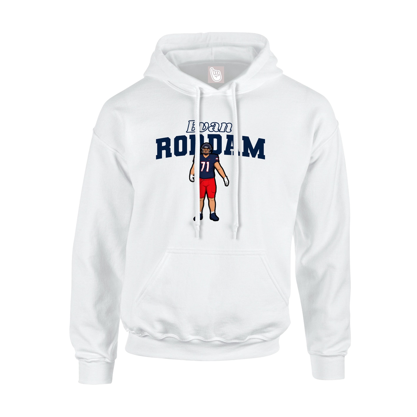 Hoodie — Name Arch in White