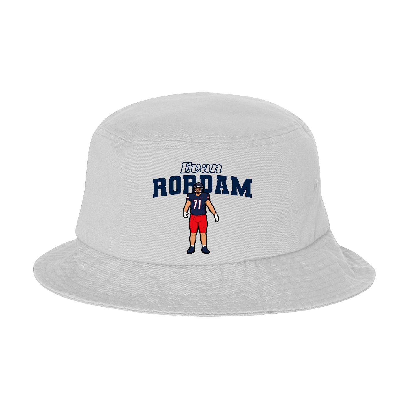 Bucket Cap — Name Arch in White