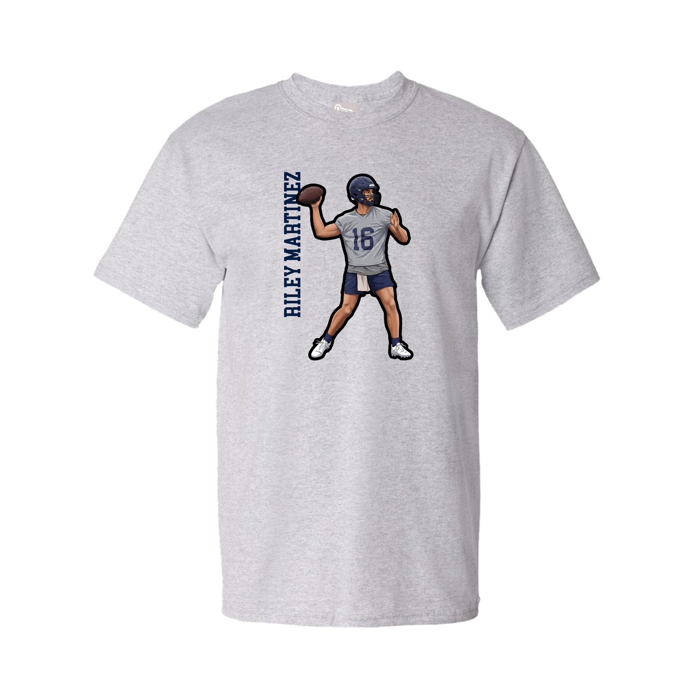 Youth Tee — Name Vertical in Grey