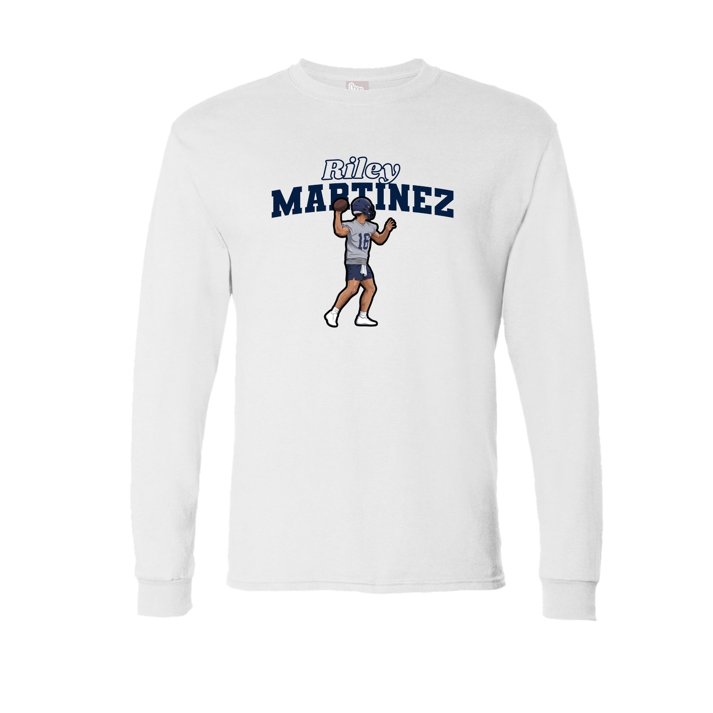 Long Sleeve Tee — Name Arch in White