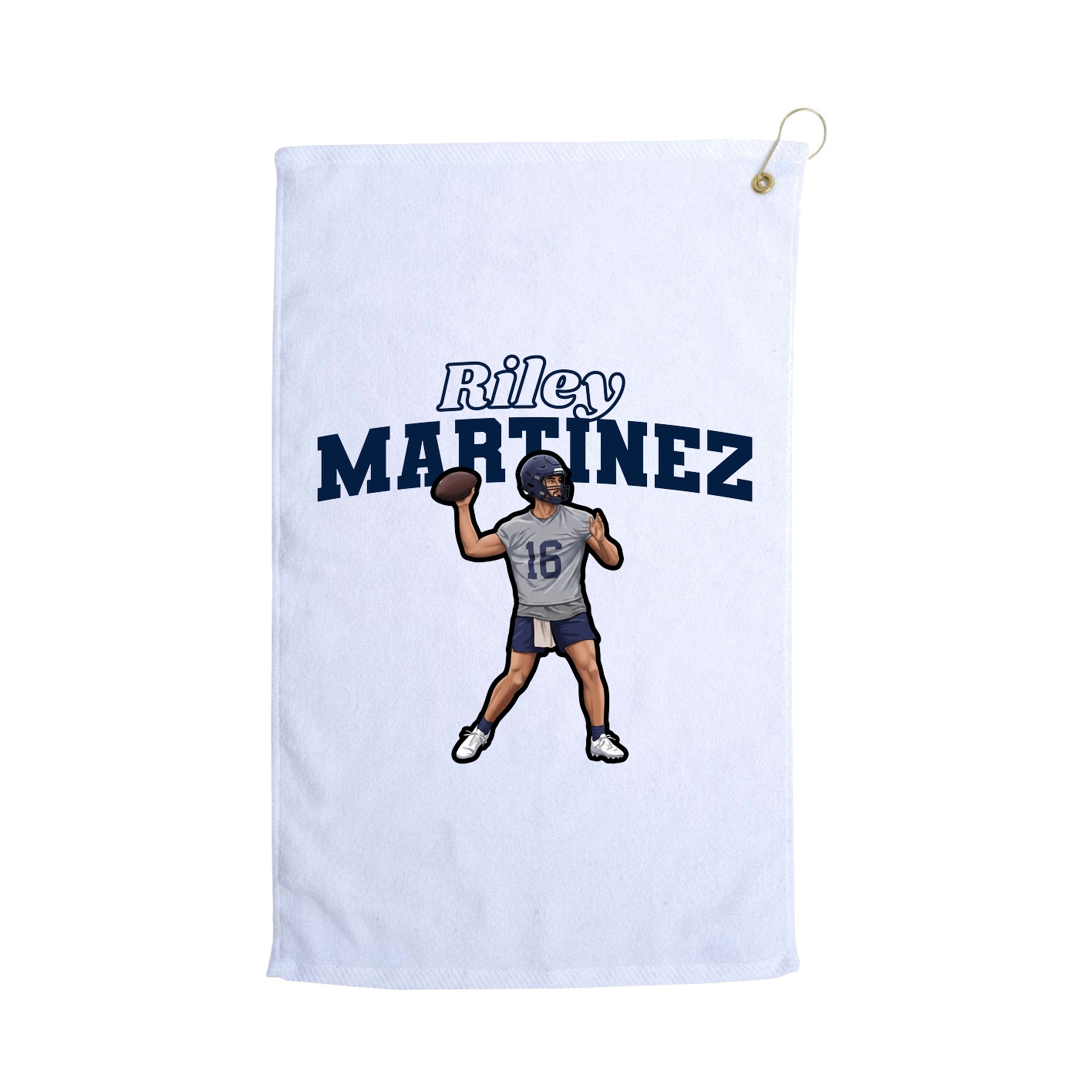 Golf Towel — Name Arch in White