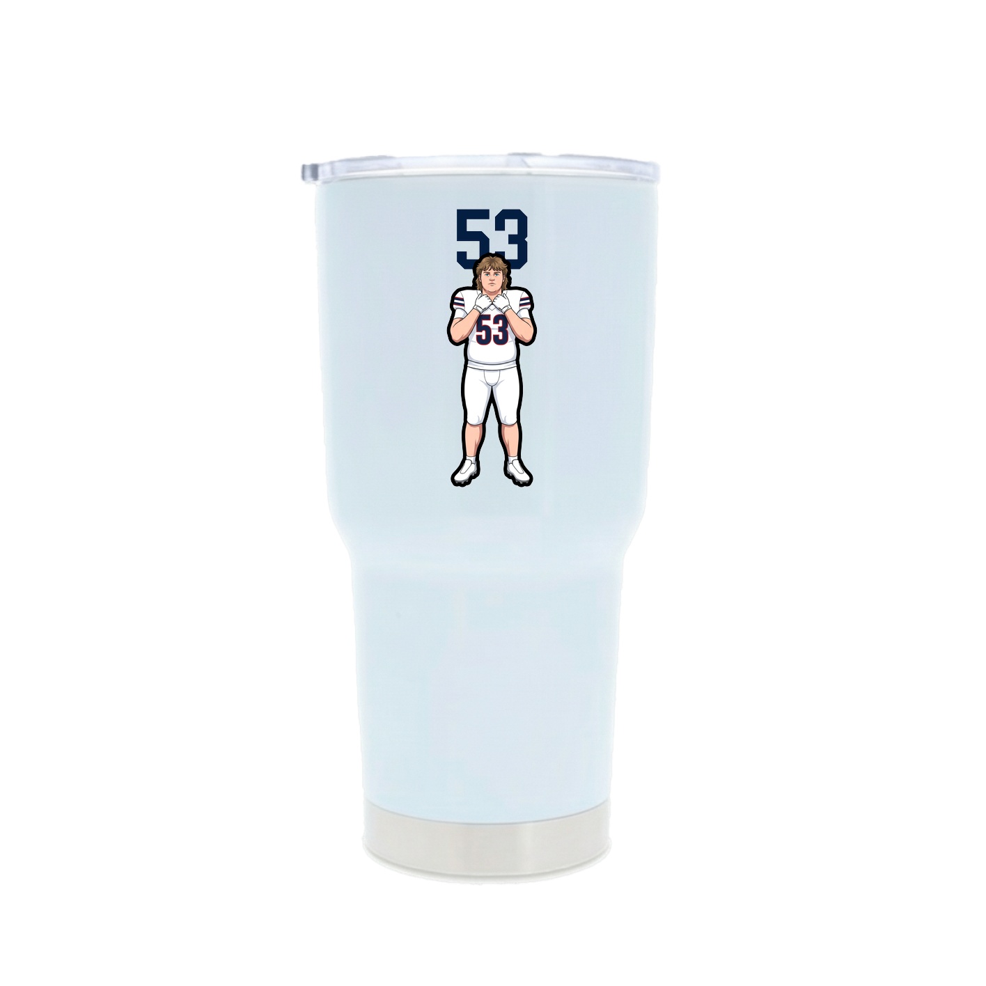 30oz Stainless Steel Tumbler — Number Top in White