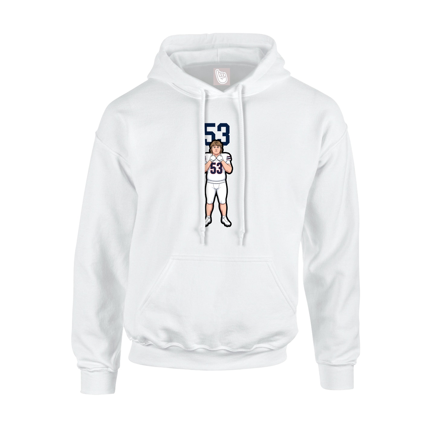 Youth Hoodie — Number Top in White
