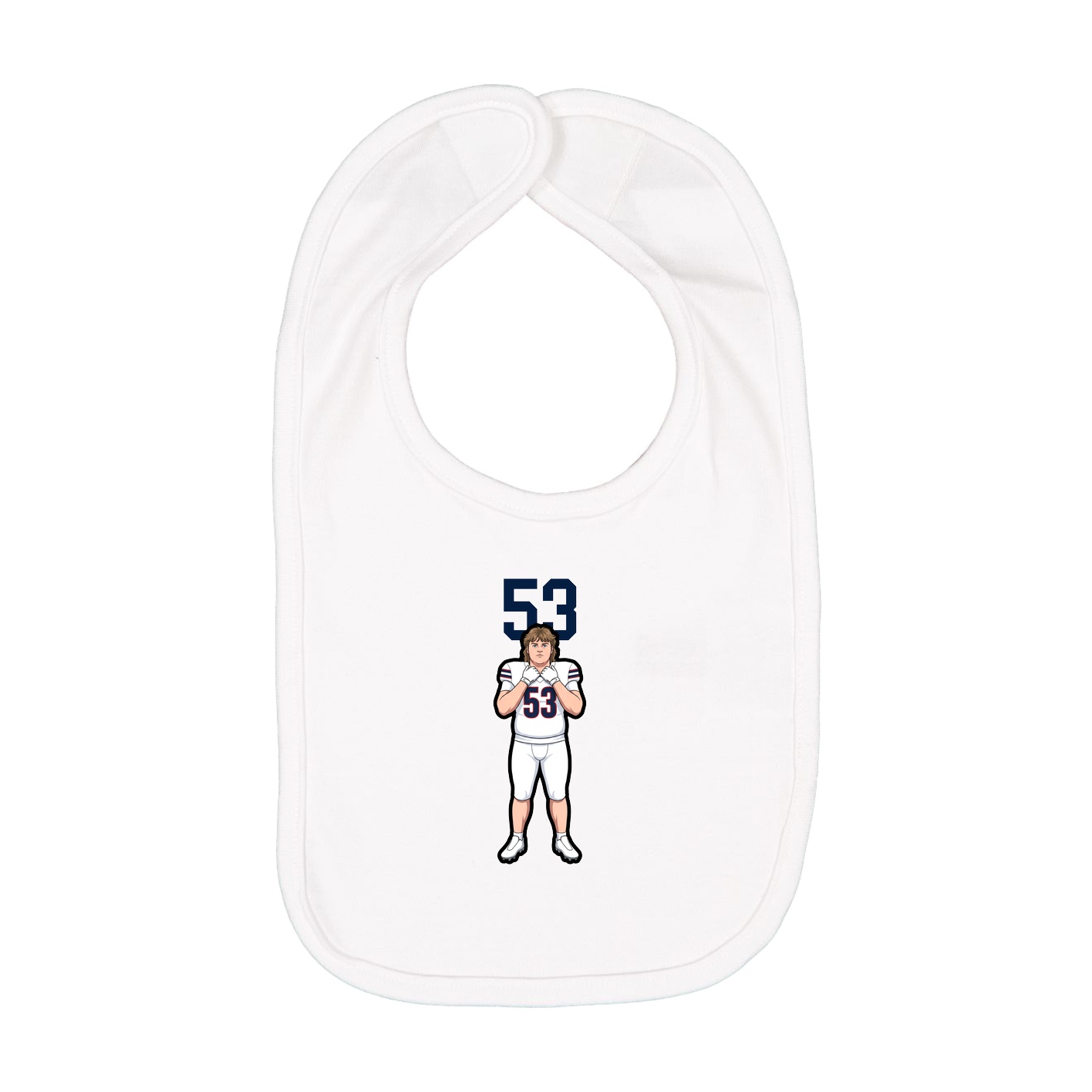 Infant Bib — Number Top in White