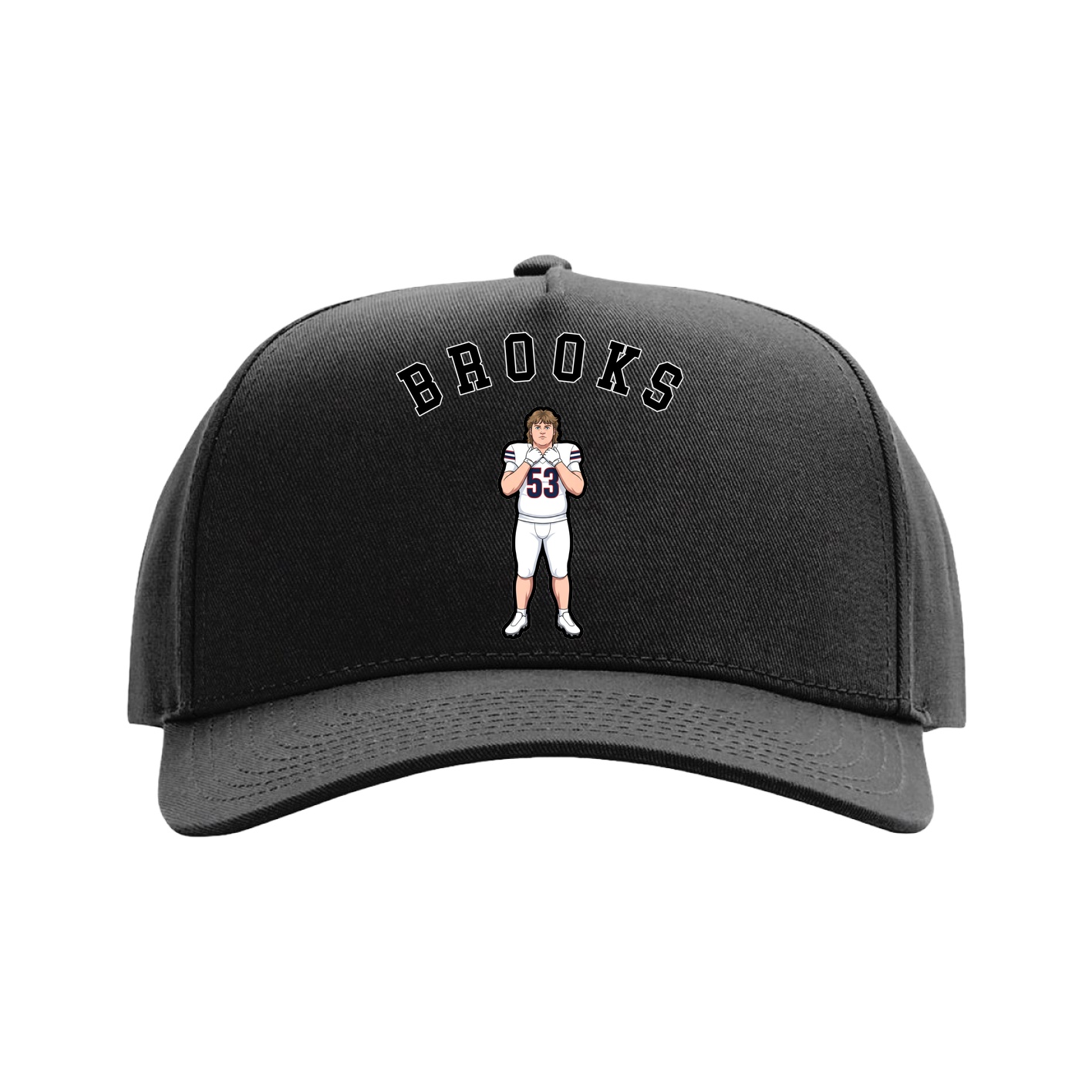 Full Fabric Five-Panel Champ Cap — Shirsey Arch in Black