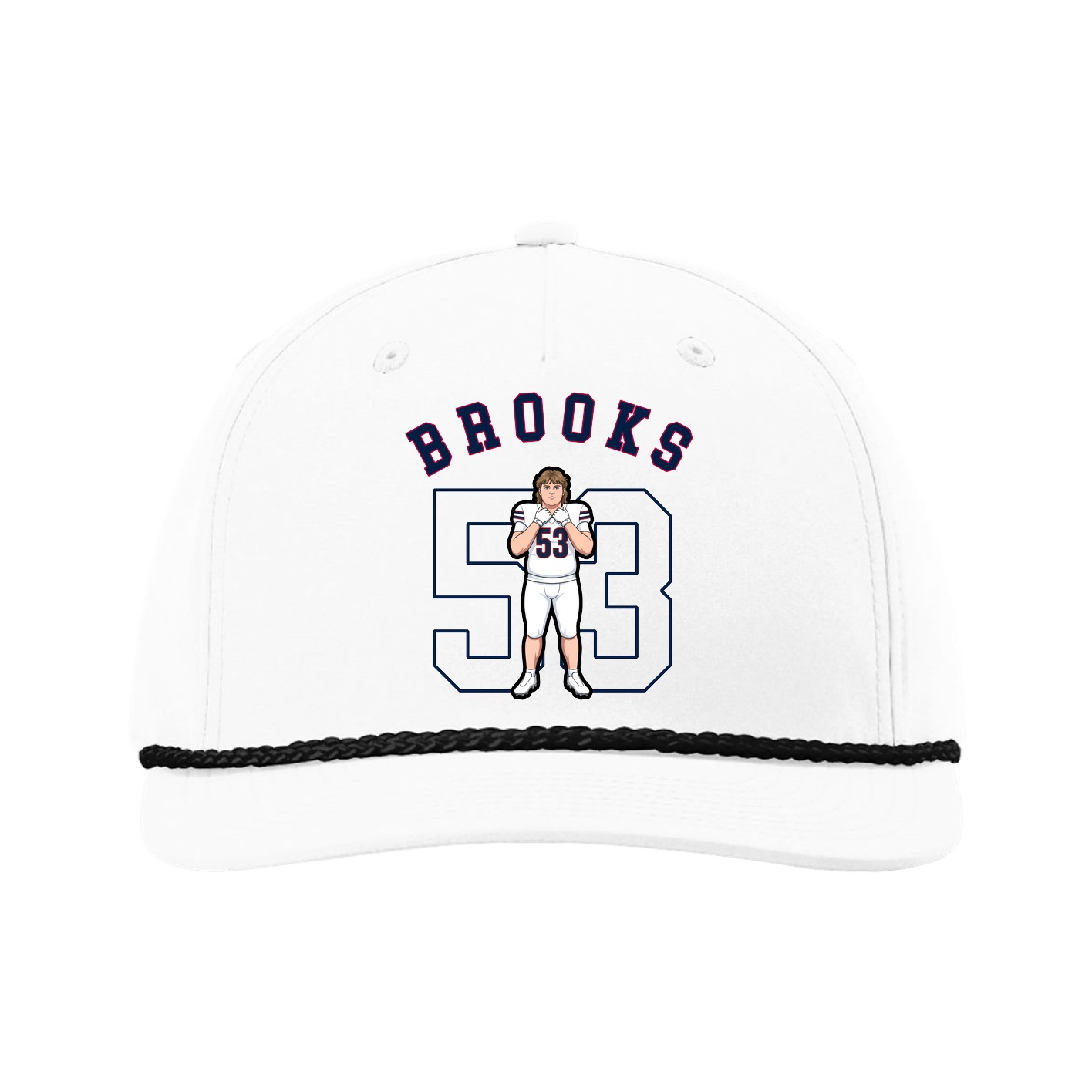 Five-Panel Classic Rope Cap — Shirsey Arch in White