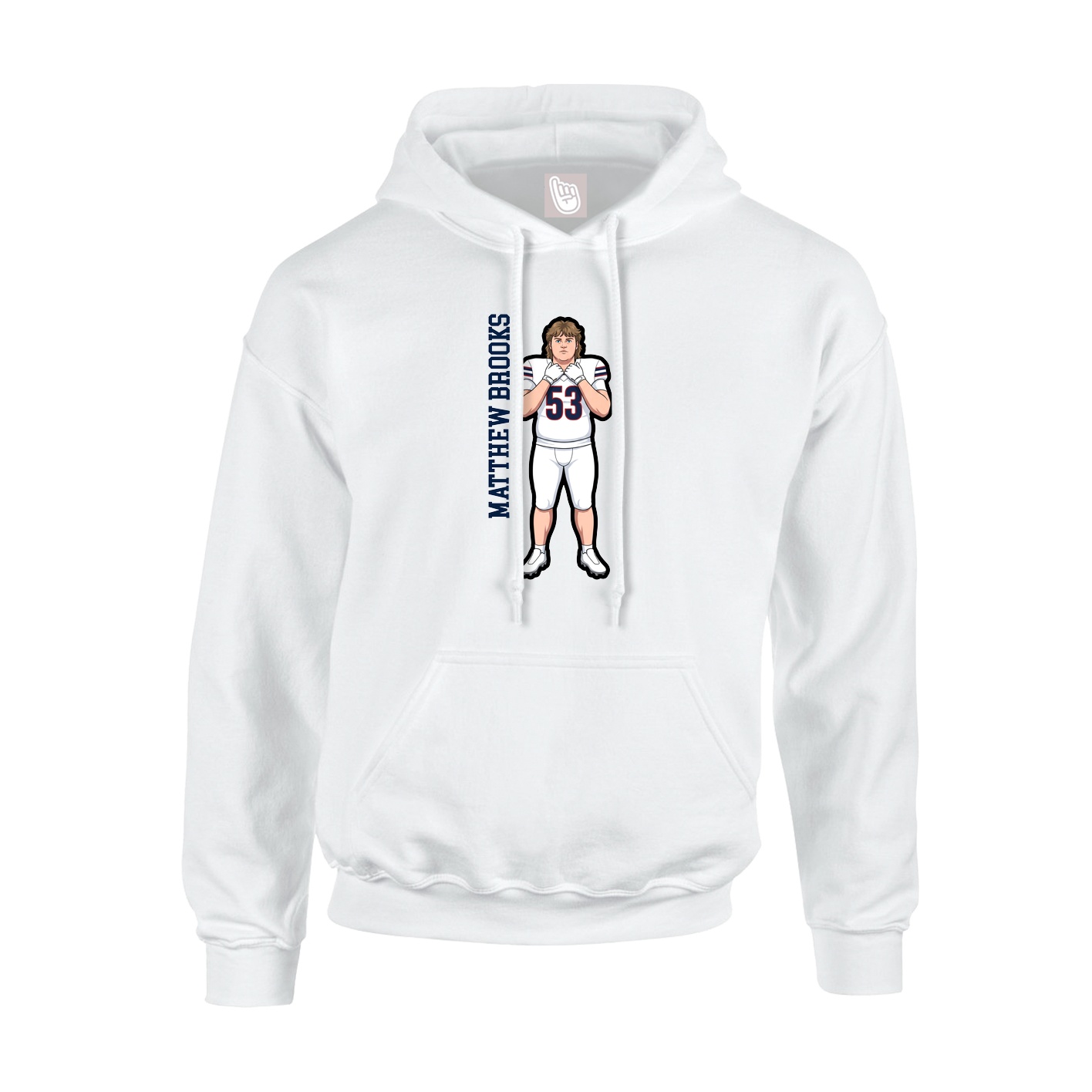 Hoodie — Name Vertical in White