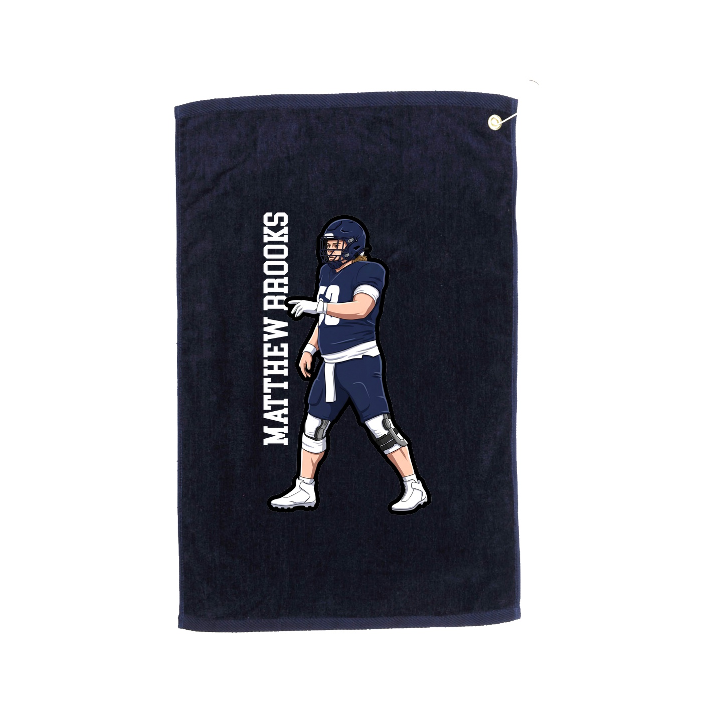 Golf Towel — Name Vertical in Navy