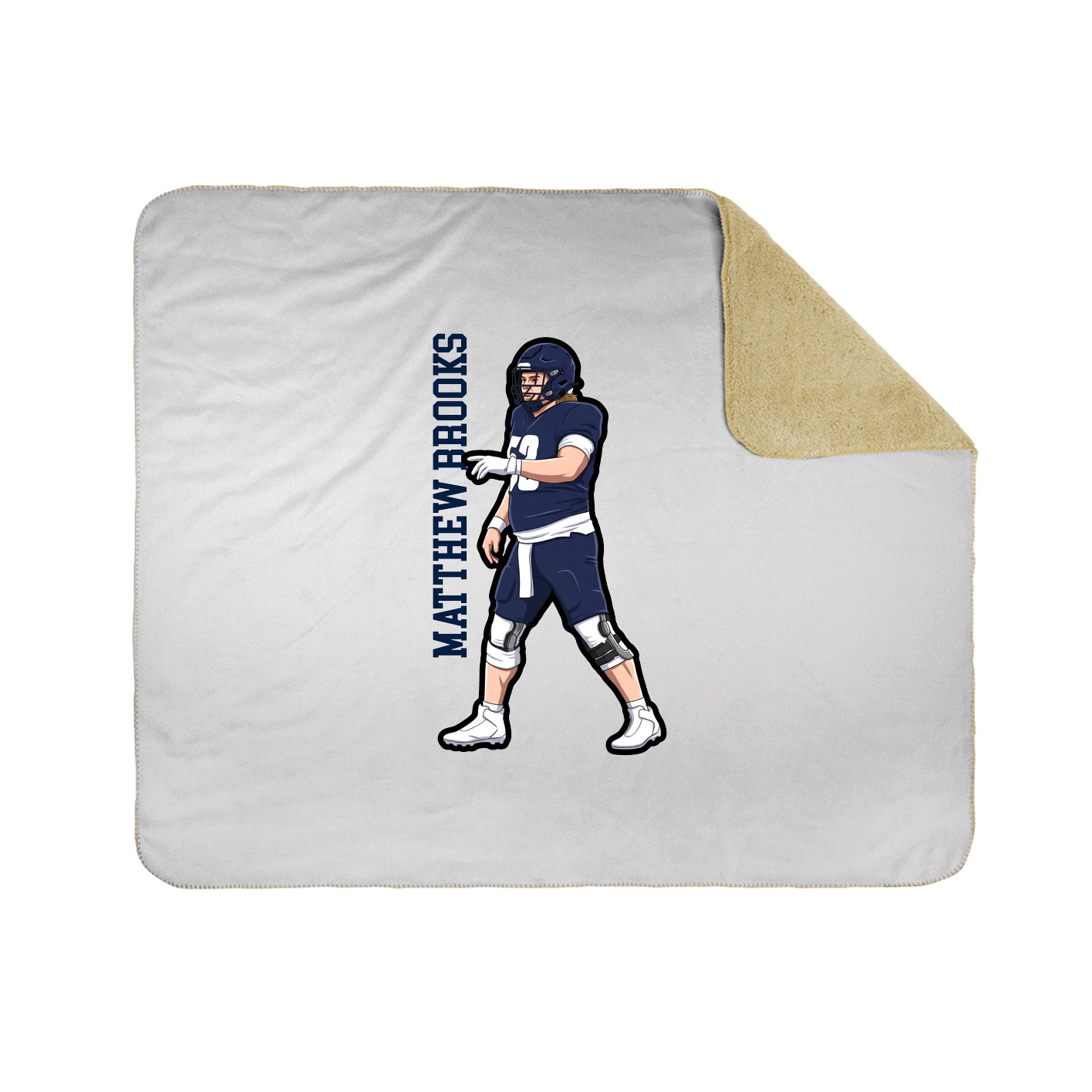 Throw Blanket — Name Vertical in White