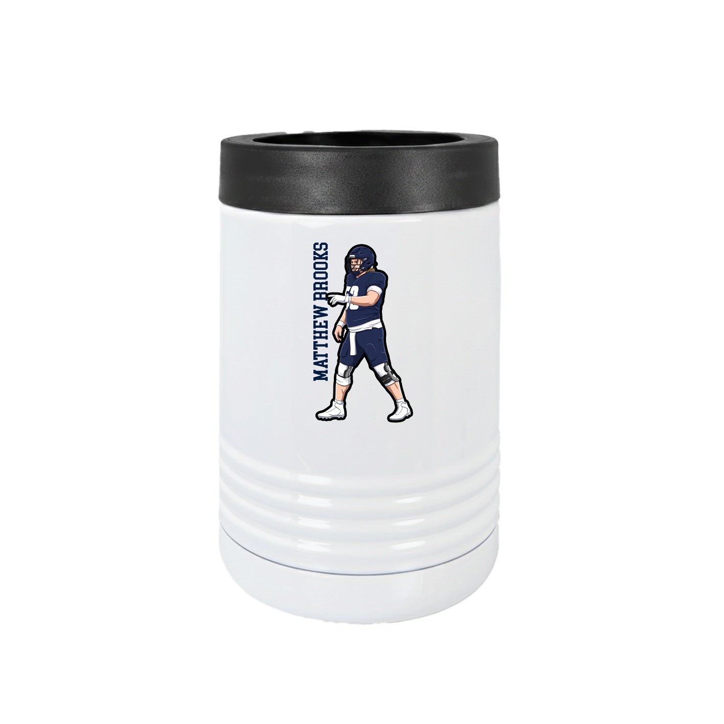 Beverage Holder — Name Vertical in White