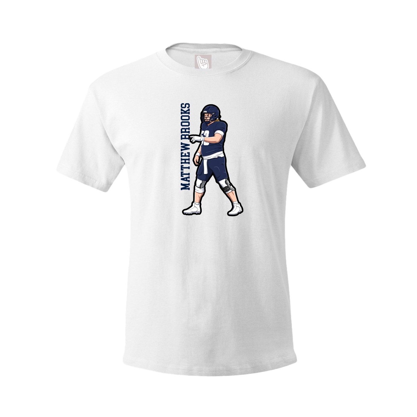 Youth Tee — Name Vertical in White