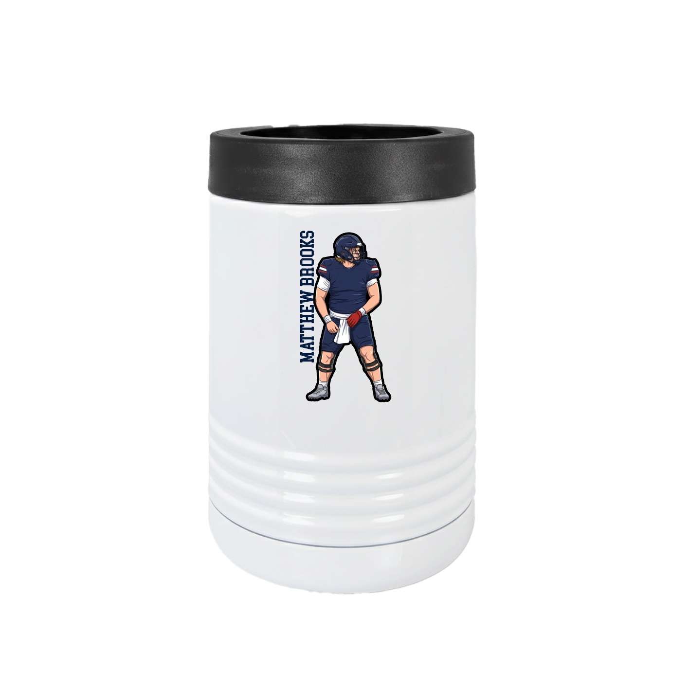 Beverage Holder — Name Vertical in White