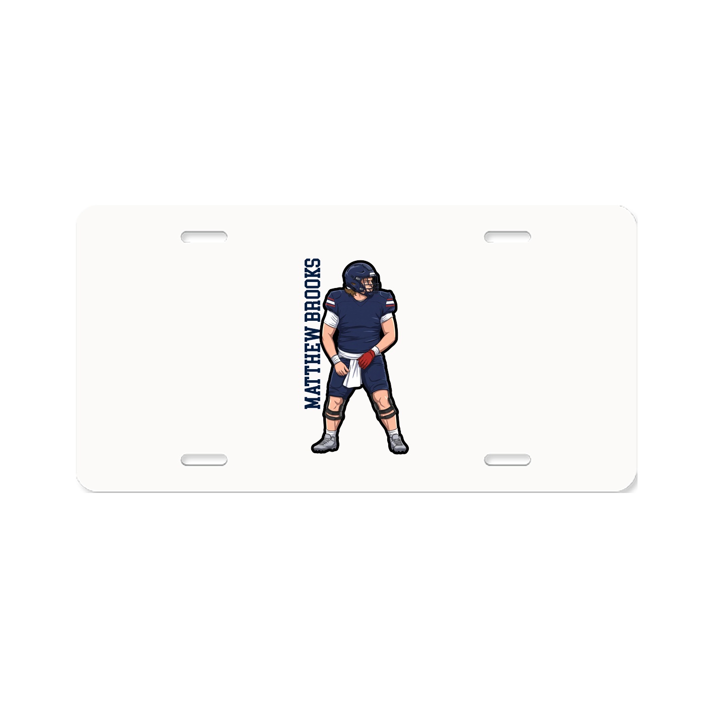 License Plate — Name Vertical in Classic