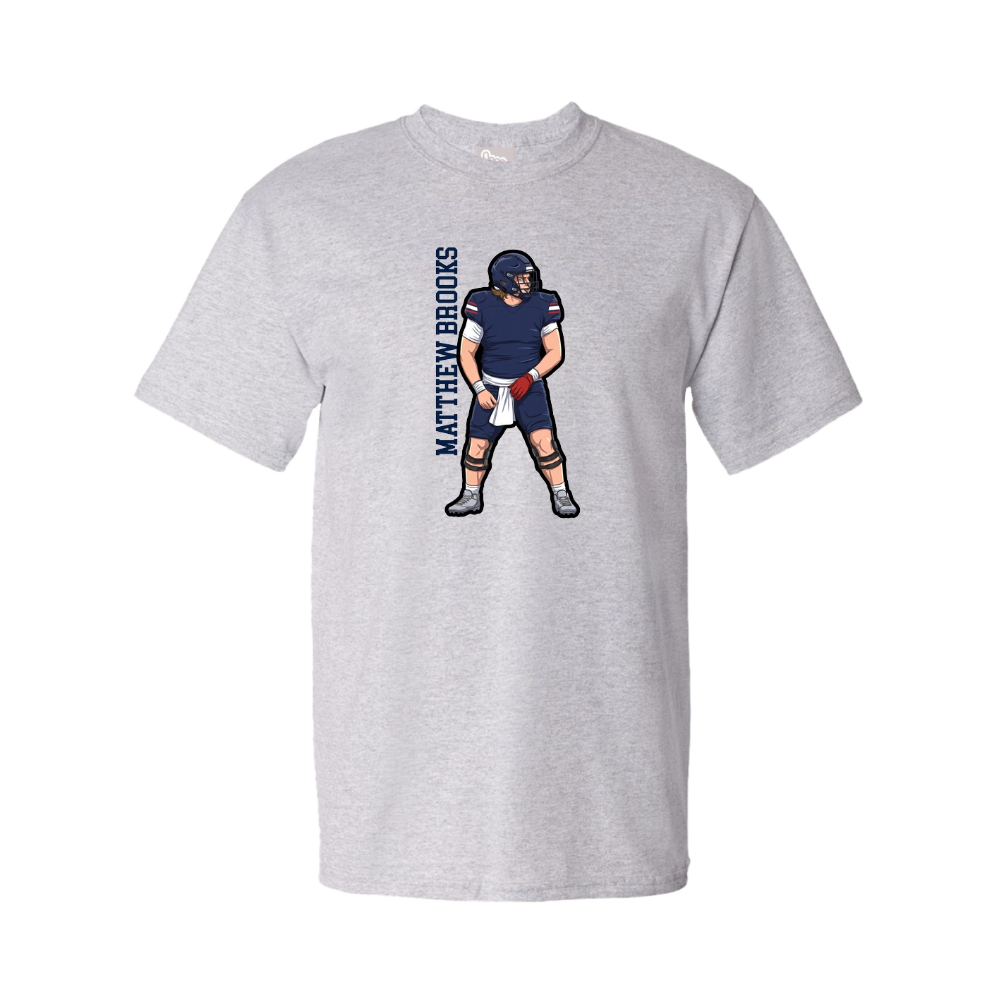 Youth Tee — Name Vertical in Grey