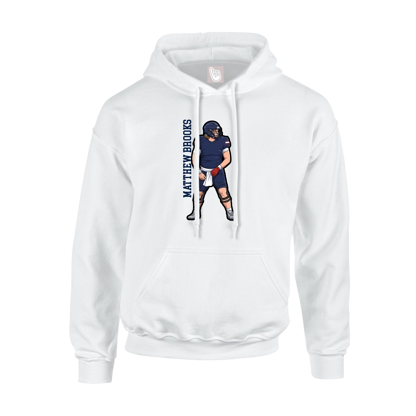 Youth Hoodie — Name Vertical in White