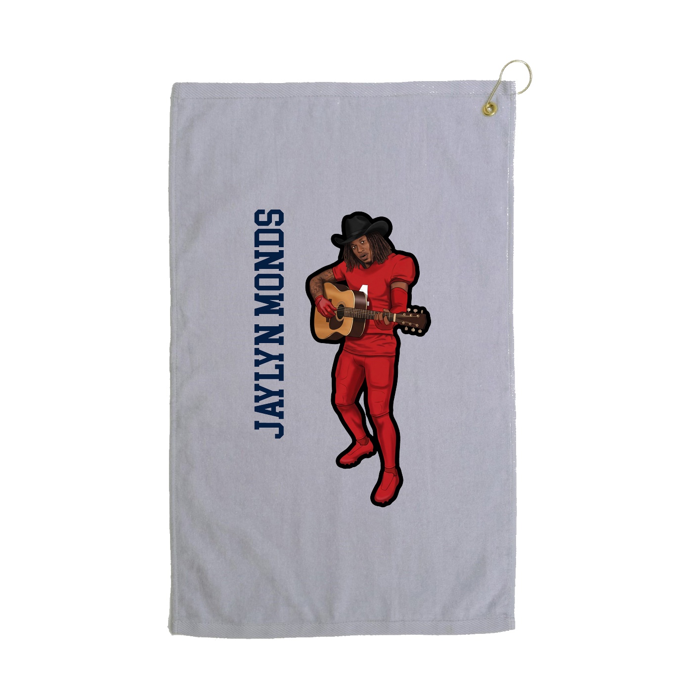 Golf Towel — Name Vertical in Grey